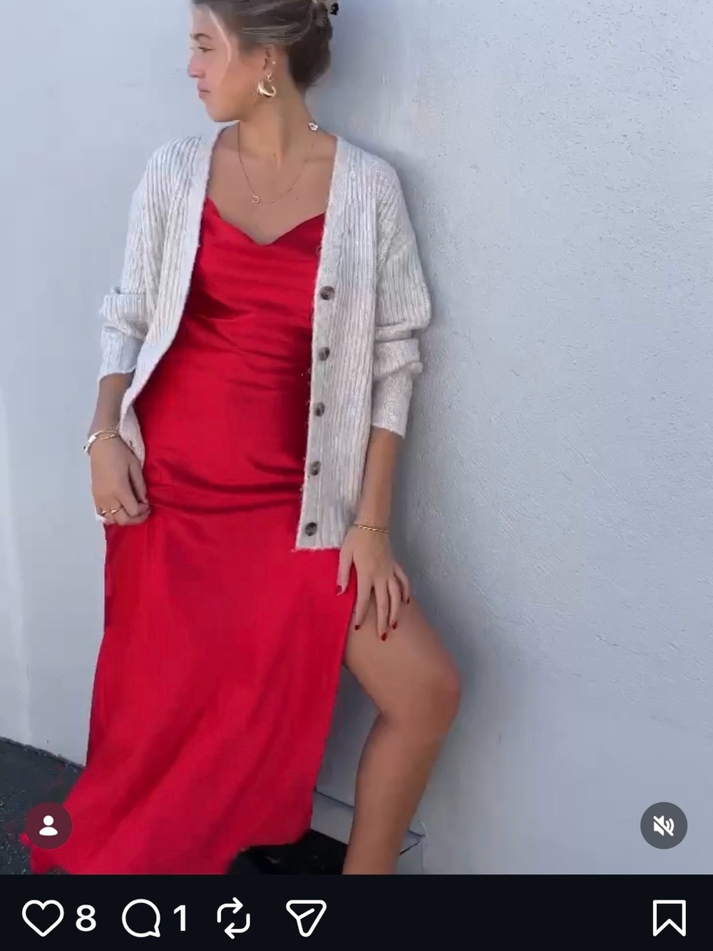 Keen The Label Red Satin Slip Maxi Dress
